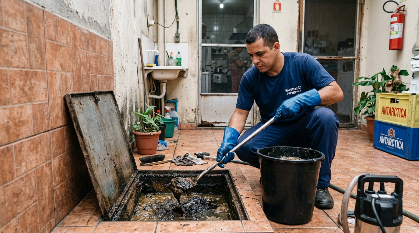 Caixa de Gordura com Mau Cheiro
